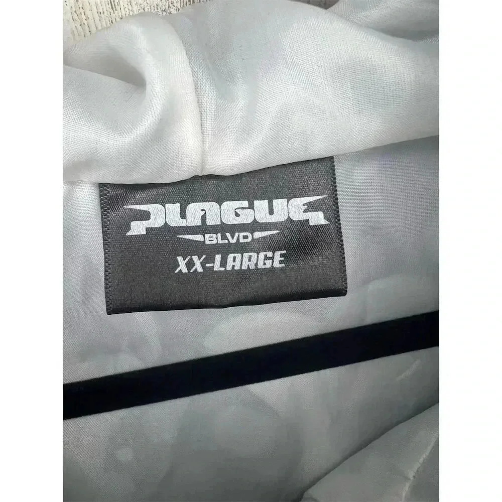 Plague Blvd Windbreaker XXL Grey Camo Ghost Anorak Quarter Zip Streetwear Jacket - Picture 6 of 8